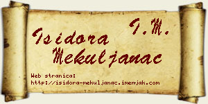 Isidora Mekuljanac vizit kartica